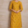 Mustard Embroidered Cotton Suit Set