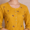 Mustard Embroidered Cotton Suit Set