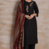 Midnight & Maroon Floral Embroidery Set