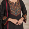 Black Mosaic Embroidered Set