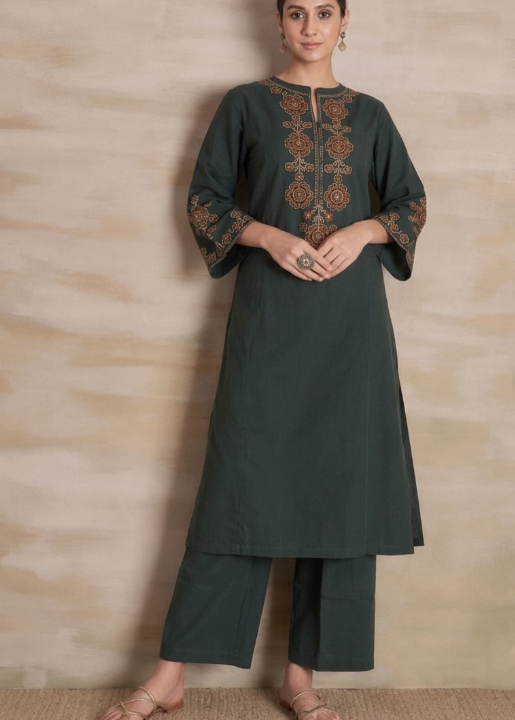 Forest Green Kurta Set