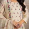 Cream Floral Silk Set