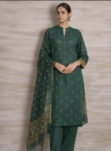 Emerald Green Cotton Suit Set