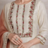 Ivory Peach Embroidered Cotton Suit Set