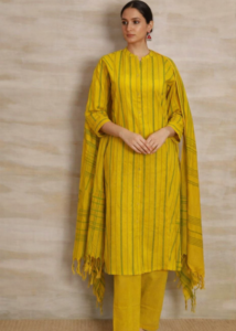 Sunlit Mustard Cotton Suit Set