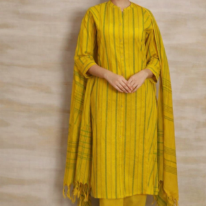 Sunlit Mustard Cotton Suit Set