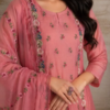 Rose Pink Cotton Handloom Suit Set